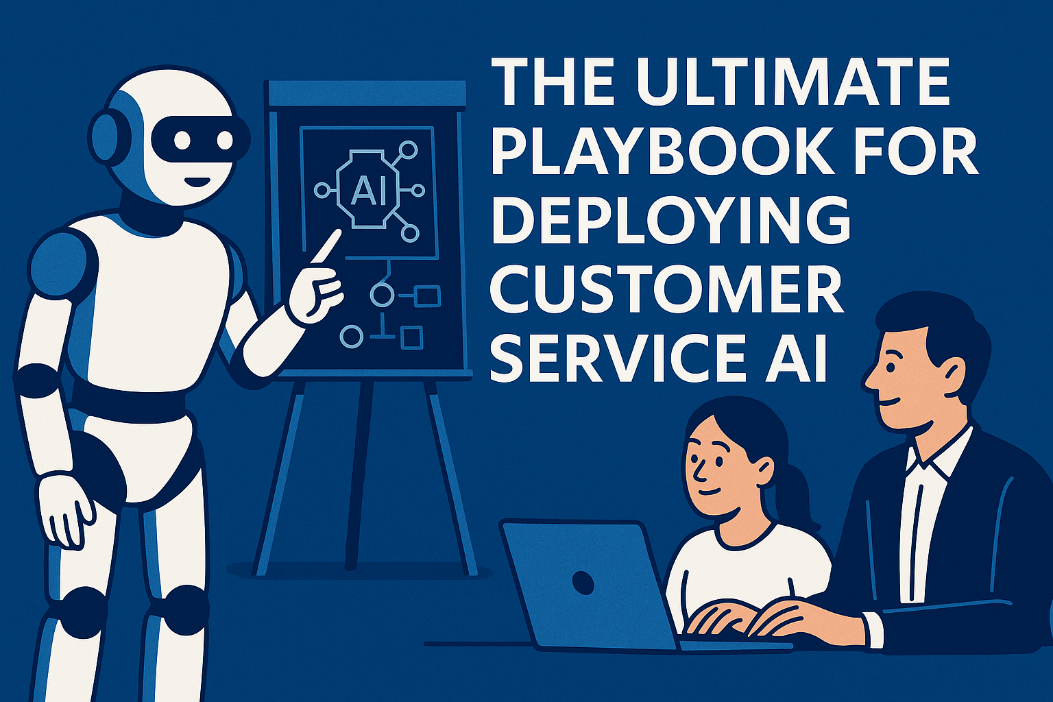 robot teaching humans how to deploy AI